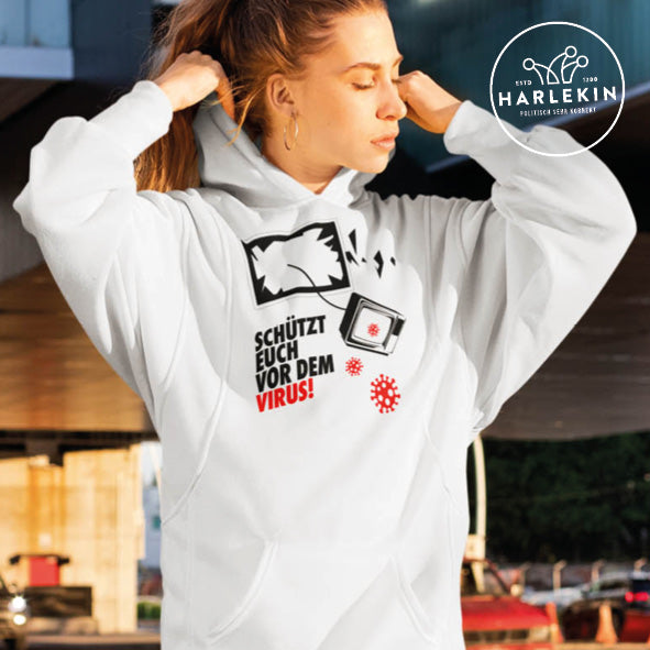 HOODIEKLEID MÄDELS • SCHÜTZT EUCH VOR DEM VIRUS-HARLEKINSHOP