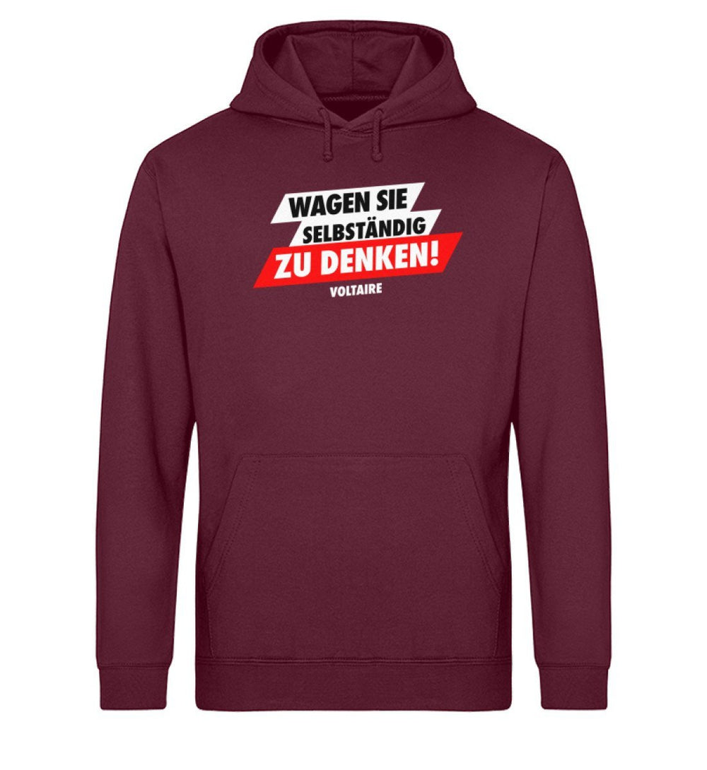 KENFM ORGANIC HOODIE MÄDELS • WAGEN SIE SELBSTÄNDIG ZU DENKEN-HARLEKINSHOP