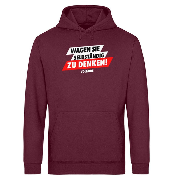 KENFM ORGANIC HOODIE MÄDELS • WAGEN SIE SELBSTÄNDIG ZU DENKEN-HARLEKINSHOP