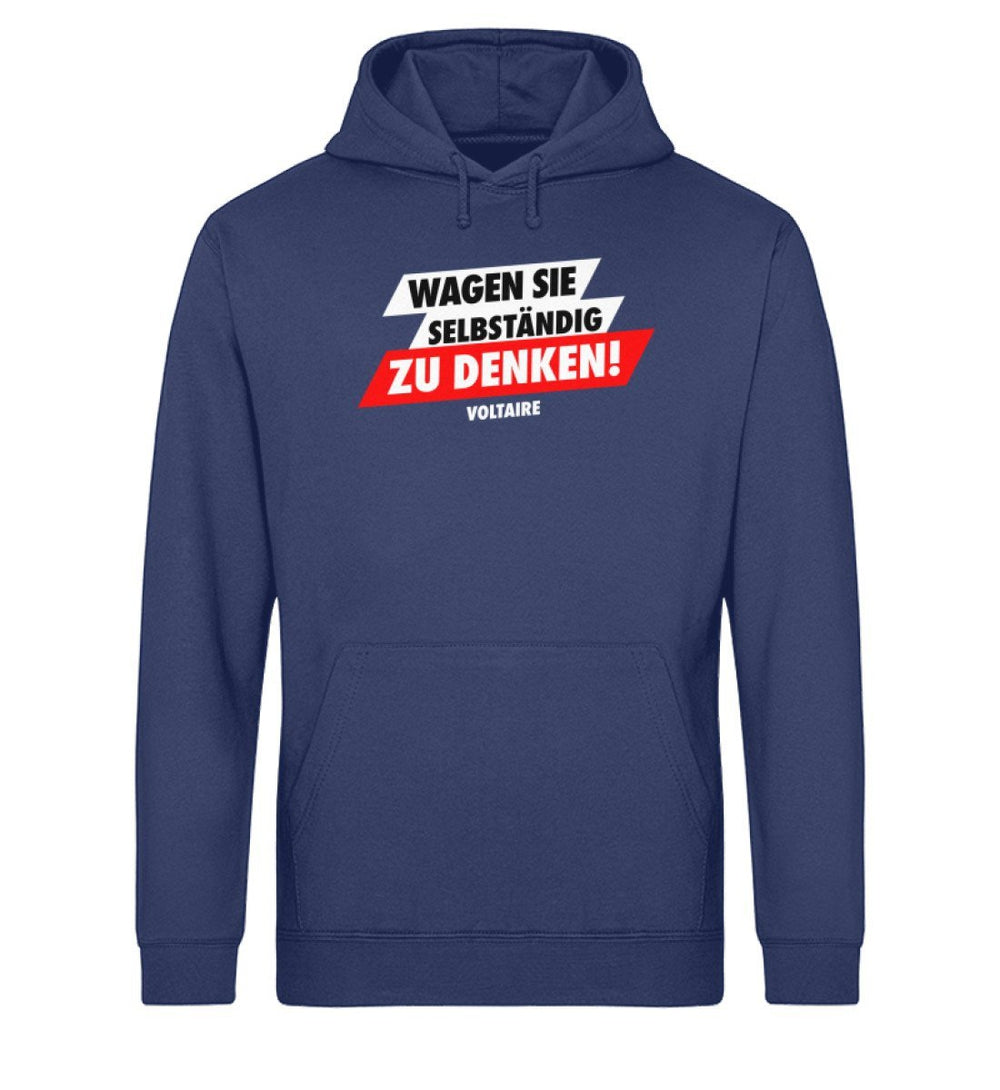 KENFM ORGANIC HOODIE MÄDELS • WAGEN SIE SELBSTÄNDIG ZU DENKEN-HARLEKINSHOP