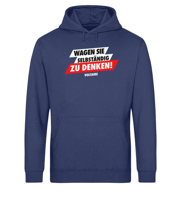 KENFM ORGANIC HOODIE MÄDELS • WAGEN SIE SELBSTÄNDIG ZU DENKEN-HARLEKINSHOP