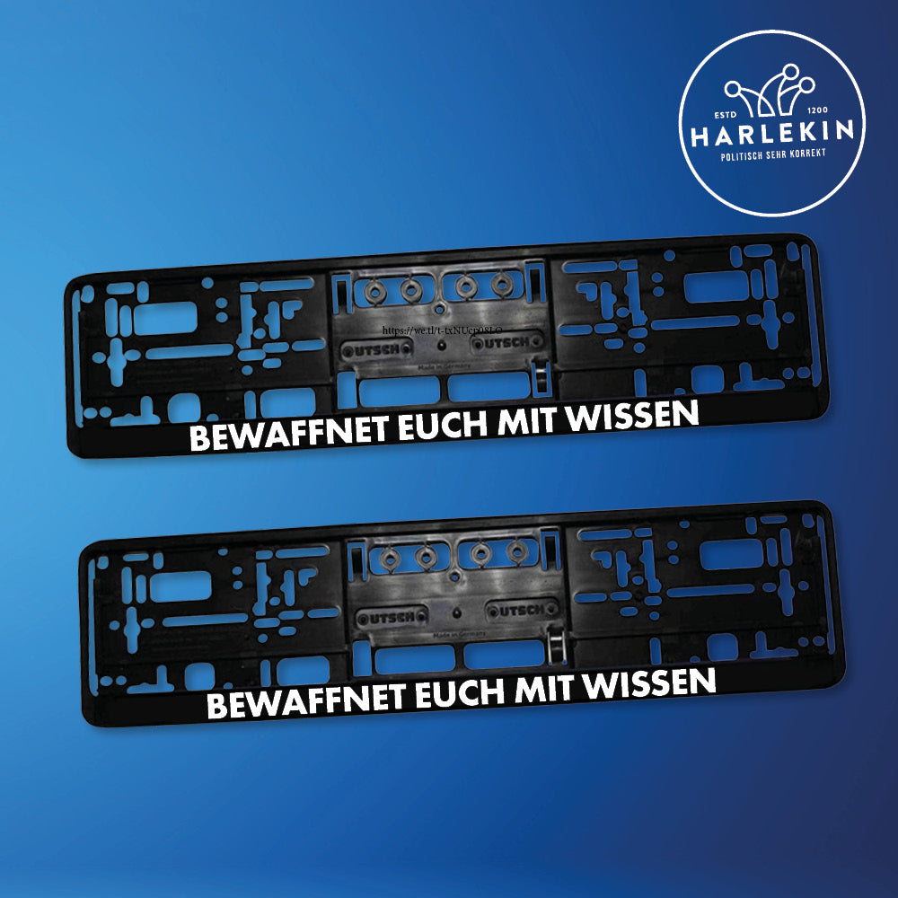 KENNZEICHENHALTER (2 STK.) • BEWAFFNET EUCH MIT WISSEN