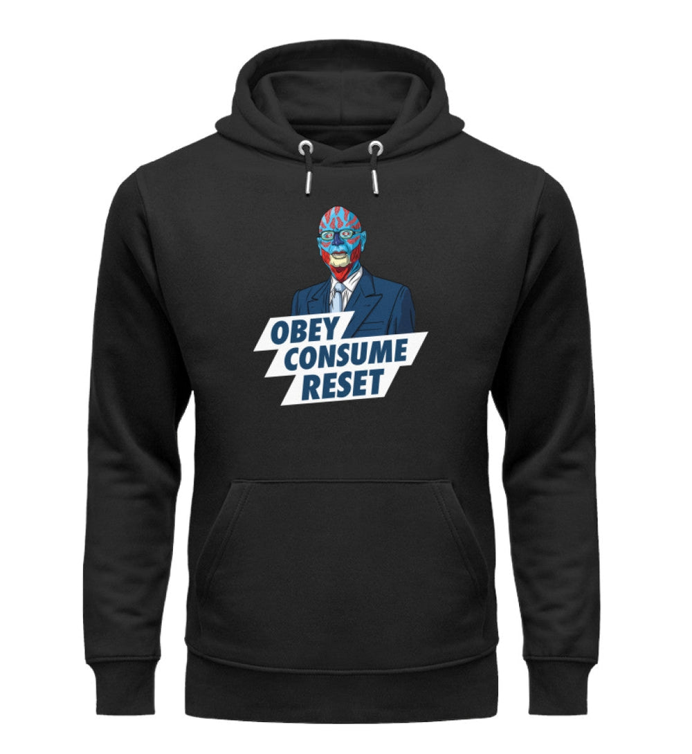 ORGANIC HOODIE MÄDELS • KLAUS: OBEY CONSUME RESET-HARLEKINSHOP