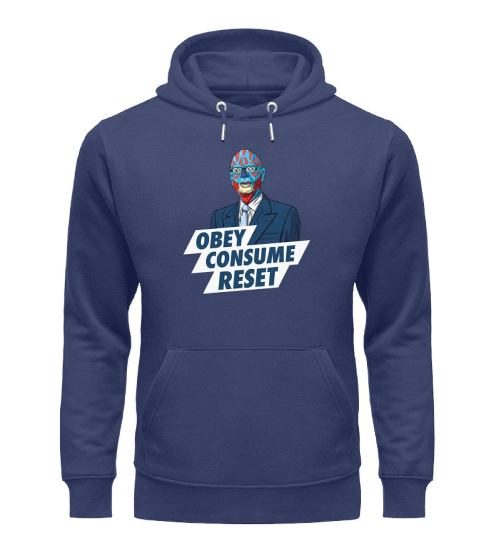 ORGANIC HOODIE MÄDELS • KLAUS: OBEY CONSUME RESET-HARLEKINSHOP