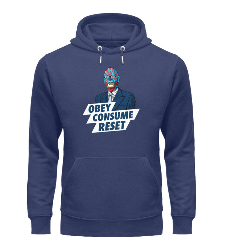 ORGANIC HOODIE MÄDELS • KLAUS: OBEY CONSUME RESET-HARLEKINSHOP