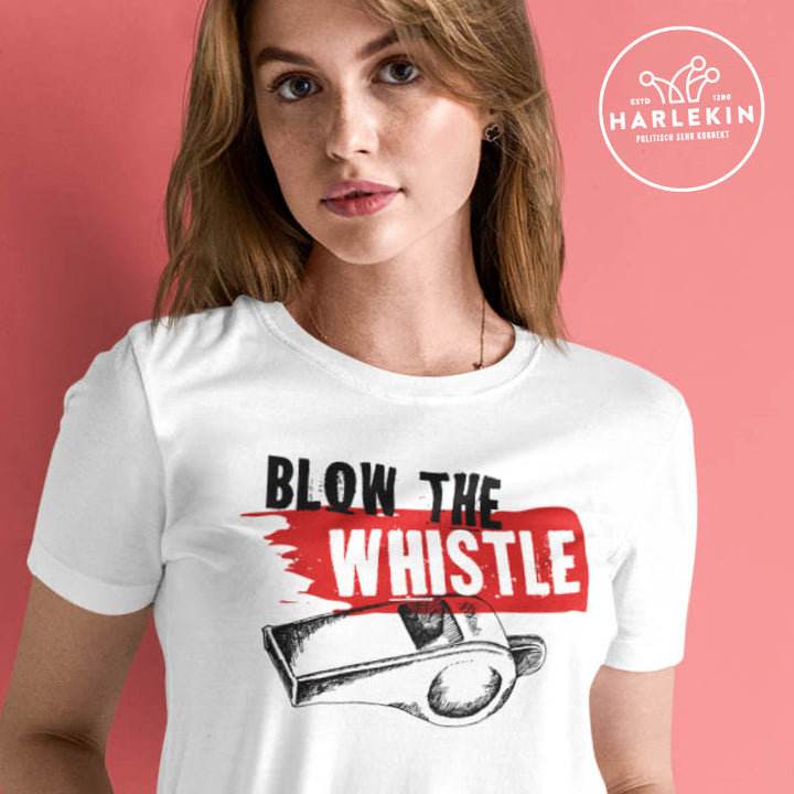 ORGANIC SHIRT MÄDELS • FREE ASSANGE / BLOW THE WHISTLE - HELL-HARLEKINSHOP