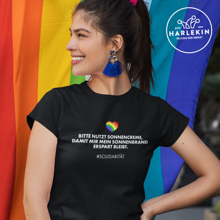 ORGANIC SHIRT MÄDELS • SOLIDARITÄT: SONNENCREME-HARLEKINSHOP