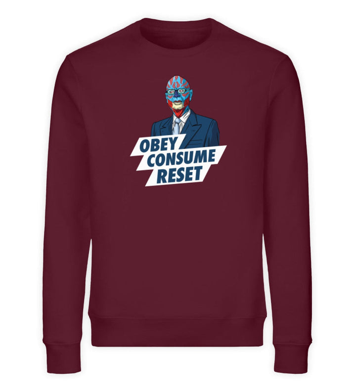 ORGANIC SWEATER MÄDELS • KLAUS: OBEY CONSUME RESET-HARLEKINSHOP