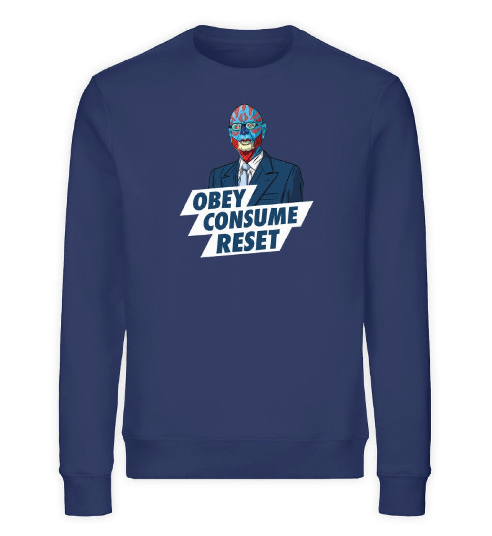 ORGANIC SWEATER MÄDELS • KLAUS: OBEY CONSUME RESET-HARLEKINSHOP