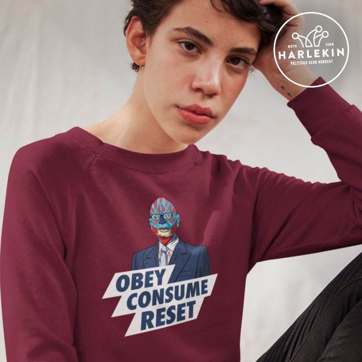ORGANIC SWEATER MÄDELS • KLAUS: OBEY CONSUME RESET-HARLEKINSHOP