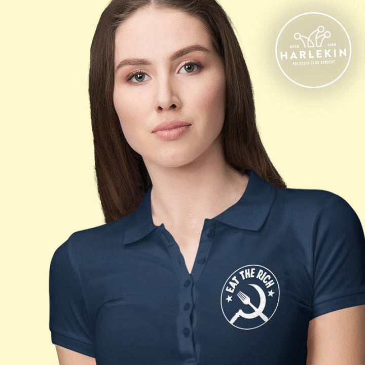 POLOSHIRT MÄDELS / EDLER STICK • EAT THE RICH ICON-HARLEKINSHOP