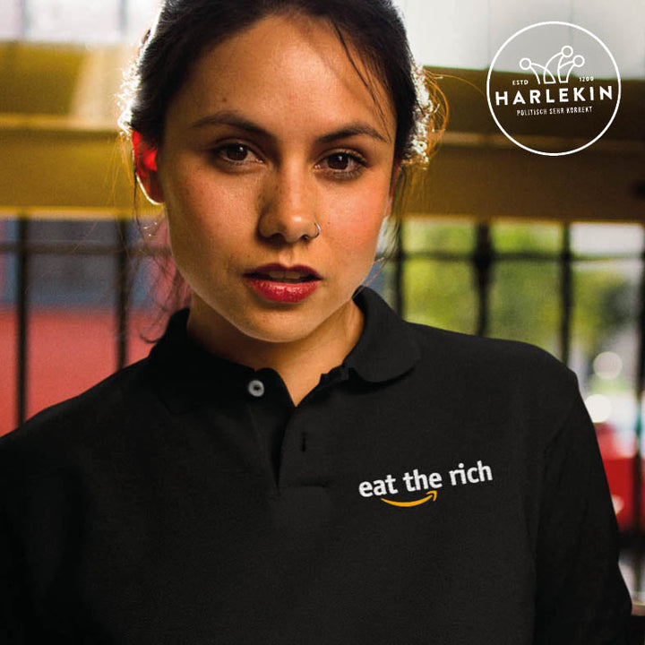 POLOSHIRT MÄDELS / EDLER STICK • EAT THE RICH-HARLEKINSHOP