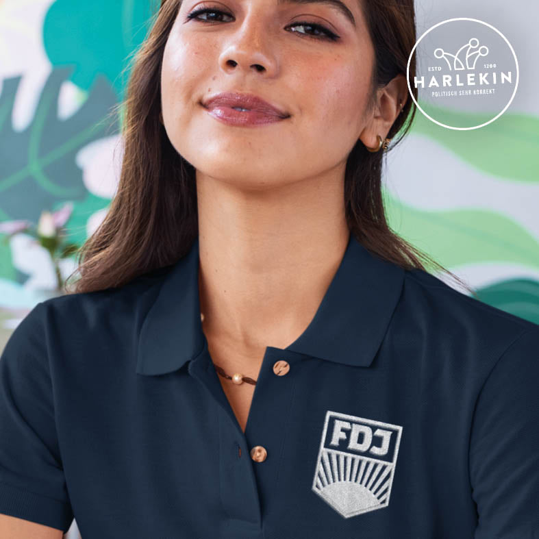POLOSHIRT MÄDELS / EDLER STICK • FDJ - WEISS-HARLEKINSHOP