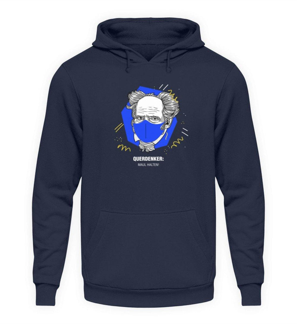 QUERDENKER: MAUL HALTEN HOODIE BUBEN • ARTHUR SCHOPENHAUER-HARLEKINSHOP