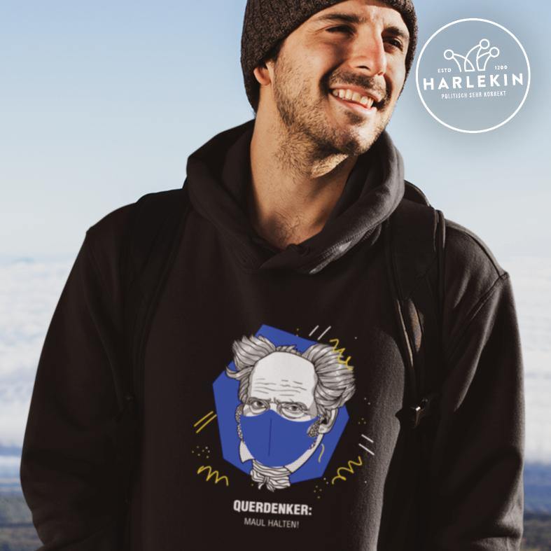 QUERDENKER: MAUL HALTEN HOODIE BUBEN • ARTHUR SCHOPENHAUER-HARLEKINSHOP