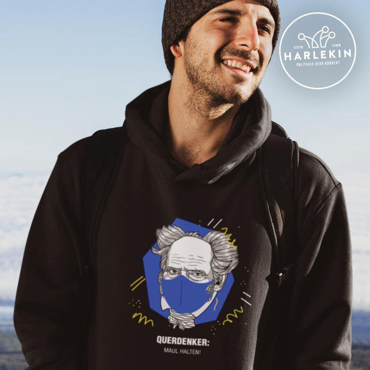 QUERDENKER: MAUL HALTEN HOODIE BUBEN • ARTHUR SCHOPENHAUER-HARLEKINSHOP