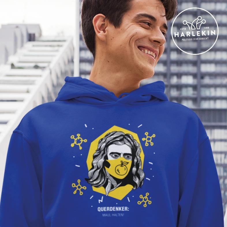 QUERDENKER: MAUL HALTEN HOODIE BUBEN • ISAAC NEWTON-HARLEKINSHOP