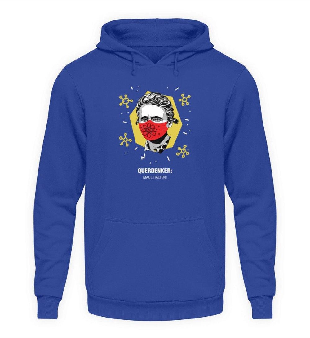 QUERDENKER: MAUL HALTEN HOODIE BUBEN • MARIE CURIE-HARLEKINSHOP