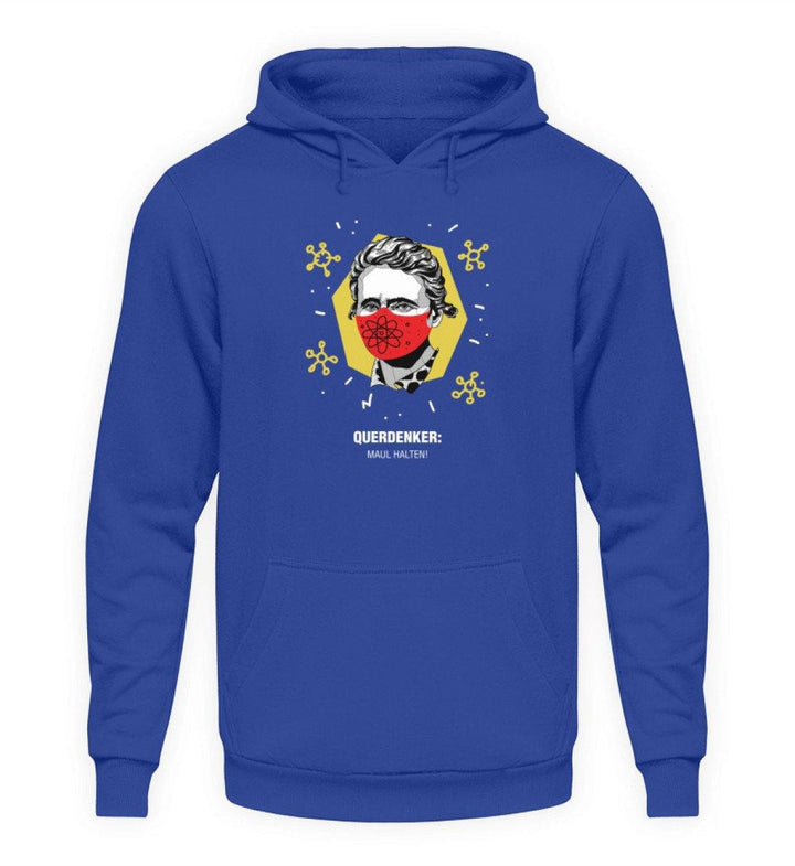 QUERDENKER: MAUL HALTEN HOODIE BUBEN • MARIE CURIE-HARLEKINSHOP
