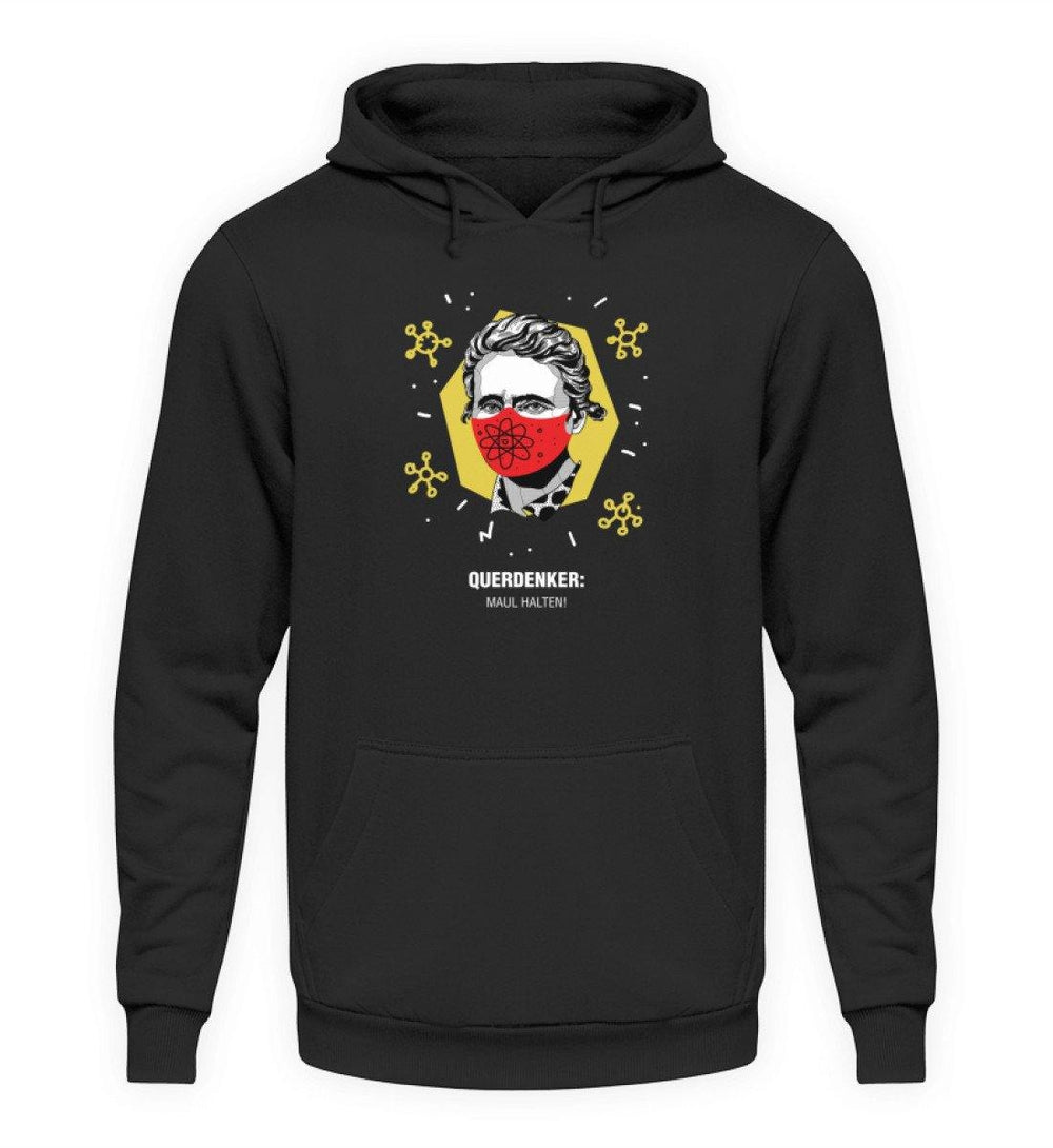 QUERDENKER: MAUL HALTEN HOODIE BUBEN • MARIE CURIE-HARLEKINSHOP