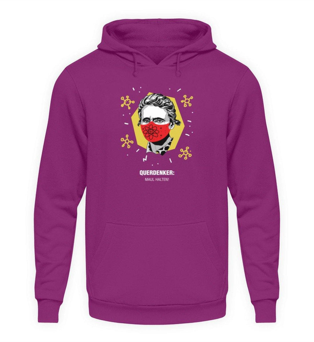 QUERDENKER: MAUL HALTEN HOODIE BUBEN • MARIE CURIE-HARLEKINSHOP