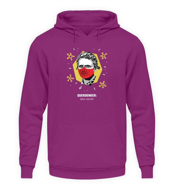 QUERDENKER: MAUL HALTEN HOODIE BUBEN • MARIE CURIE-HARLEKINSHOP