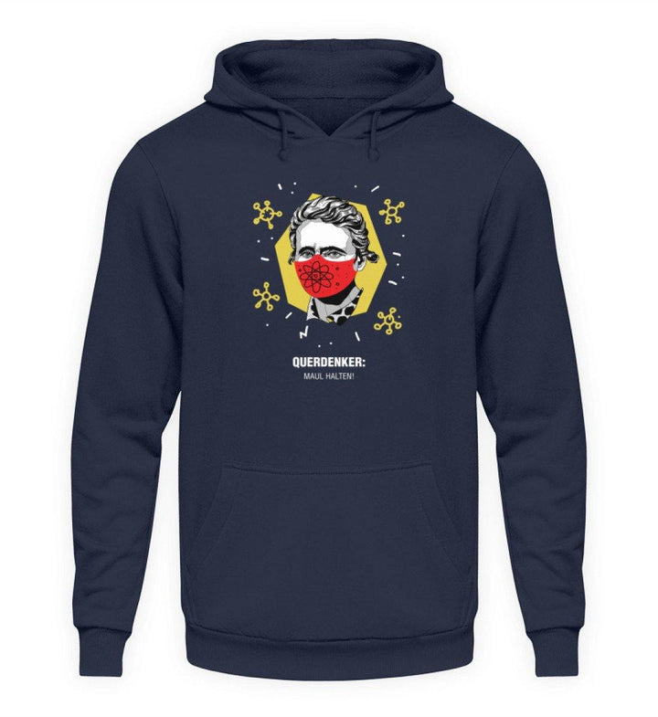 QUERDENKER: MAUL HALTEN HOODIE BUBEN • MARIE CURIE-HARLEKINSHOP