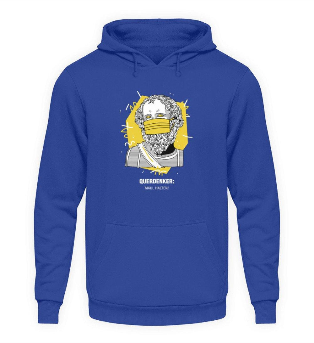 QUERDENKER: MAUL HALTEN HOODIE MÄDELS • ARCHIMEDES-HARLEKINSHOP