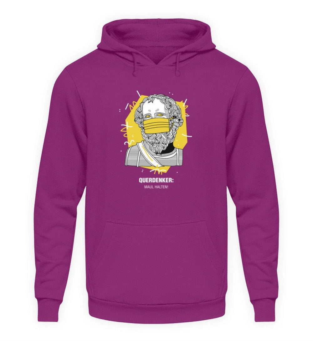 QUERDENKER: MAUL HALTEN HOODIE MÄDELS • ARCHIMEDES-HARLEKINSHOP