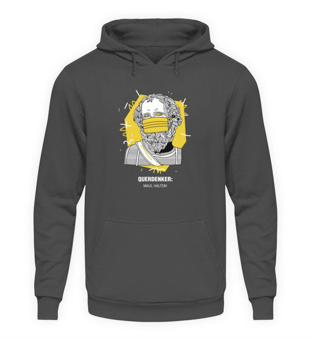 QUERDENKER: MAUL HALTEN HOODIE MÄDELS • ARCHIMEDES-HARLEKINSHOP