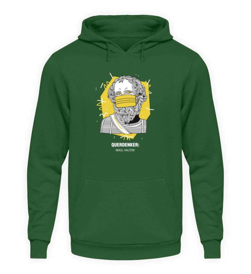 QUERDENKER: MAUL HALTEN HOODIE MÄDELS • ARCHIMEDES-HARLEKINSHOP