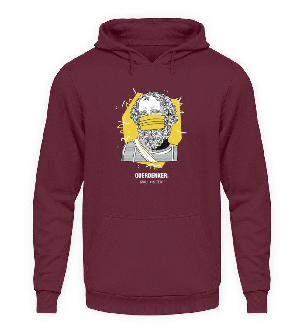 QUERDENKER: MAUL HALTEN HOODIE MÄDELS • ARCHIMEDES-HARLEKINSHOP