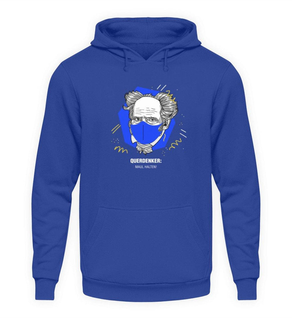 QUERDENKER: MAUL HALTEN HOODIE MÄDELS • ARTHUR SCHOPENHAUER-HARLEKINSHOP