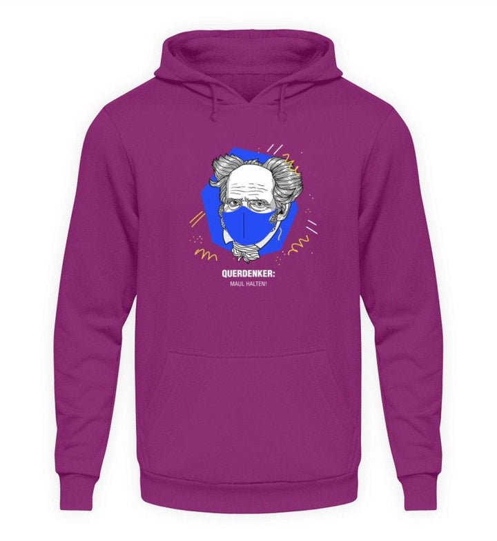 QUERDENKER: MAUL HALTEN HOODIE MÄDELS • ARTHUR SCHOPENHAUER-HARLEKINSHOP