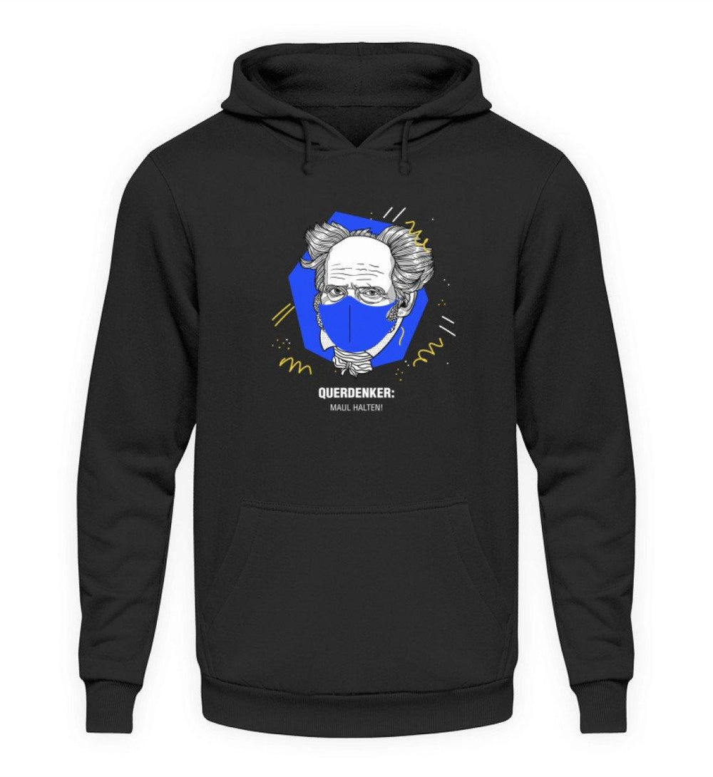 QUERDENKER: MAUL HALTEN HOODIE MÄDELS • ARTHUR SCHOPENHAUER-HARLEKINSHOP