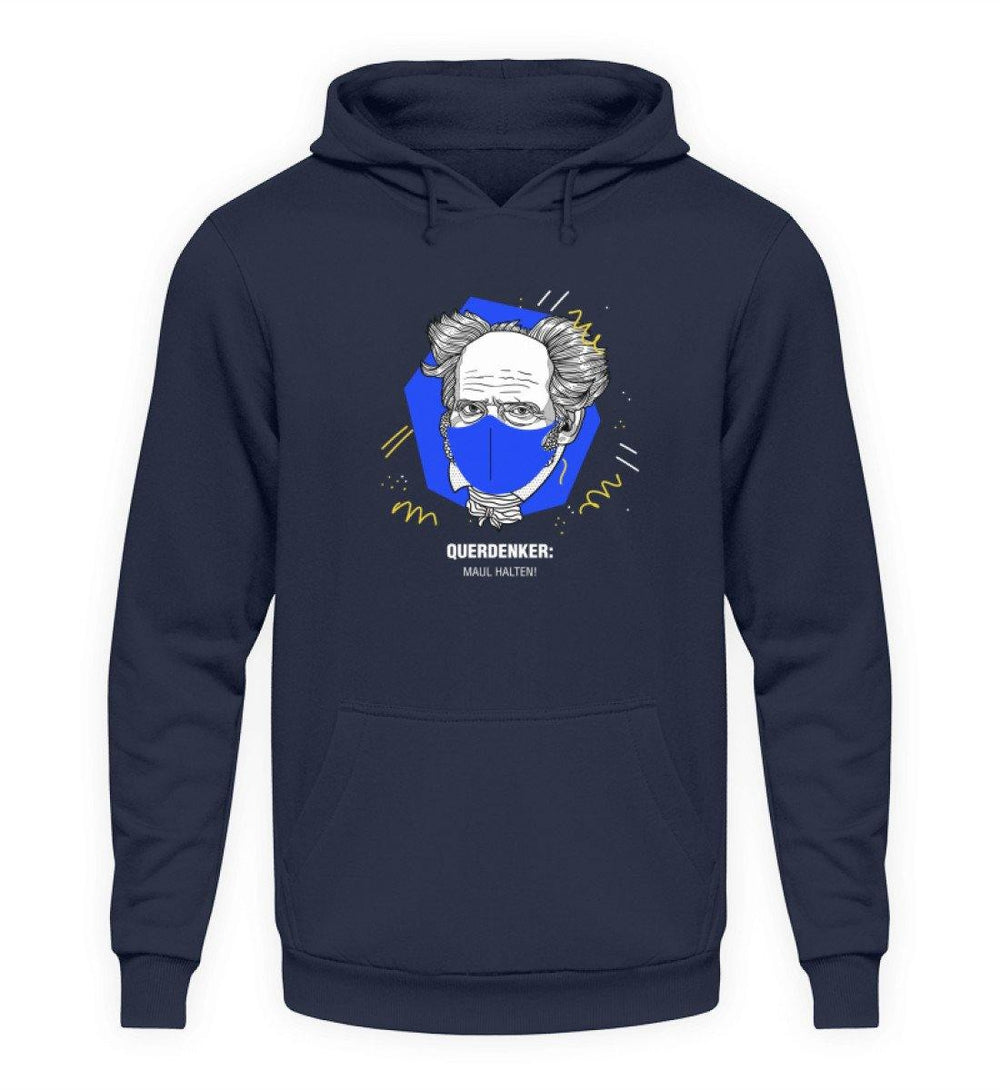 QUERDENKER: MAUL HALTEN HOODIE MÄDELS • ARTHUR SCHOPENHAUER-HARLEKINSHOP