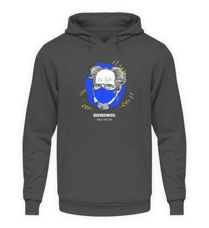 QUERDENKER: MAUL HALTEN HOODIE MÄDELS • ARTHUR SCHOPENHAUER-HARLEKINSHOP