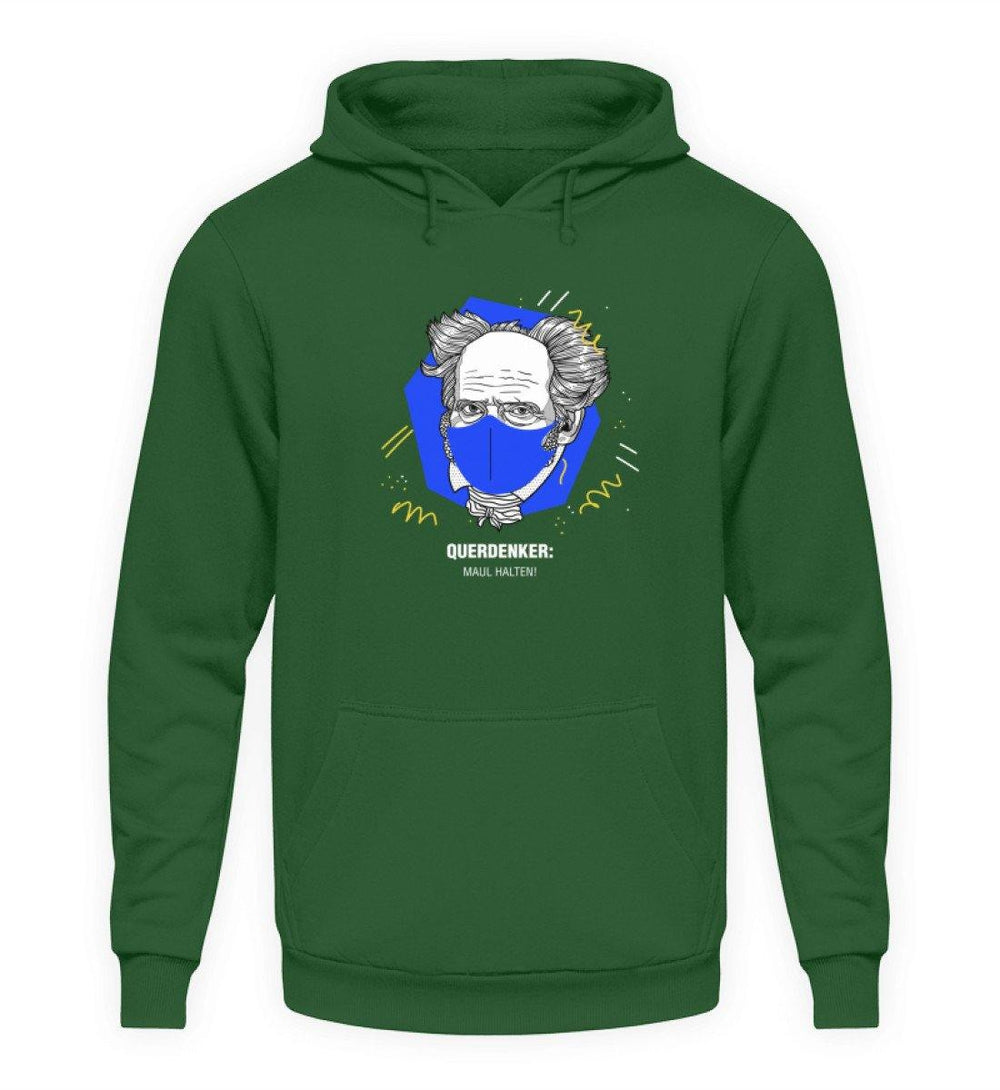 QUERDENKER: MAUL HALTEN HOODIE MÄDELS • ARTHUR SCHOPENHAUER-HARLEKINSHOP