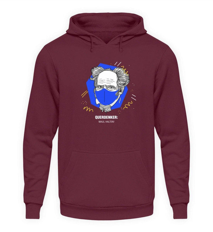 QUERDENKER: MAUL HALTEN HOODIE MÄDELS • ARTHUR SCHOPENHAUER-HARLEKINSHOP