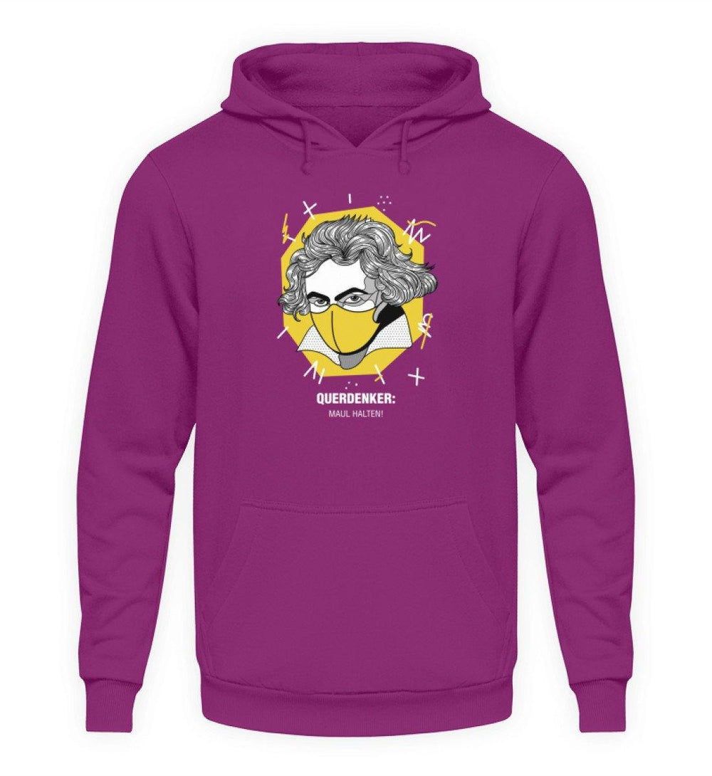 QUERDENKER: MAUL HALTEN HOODIE MÄDELS • BEETHOVEN-HARLEKINSHOP