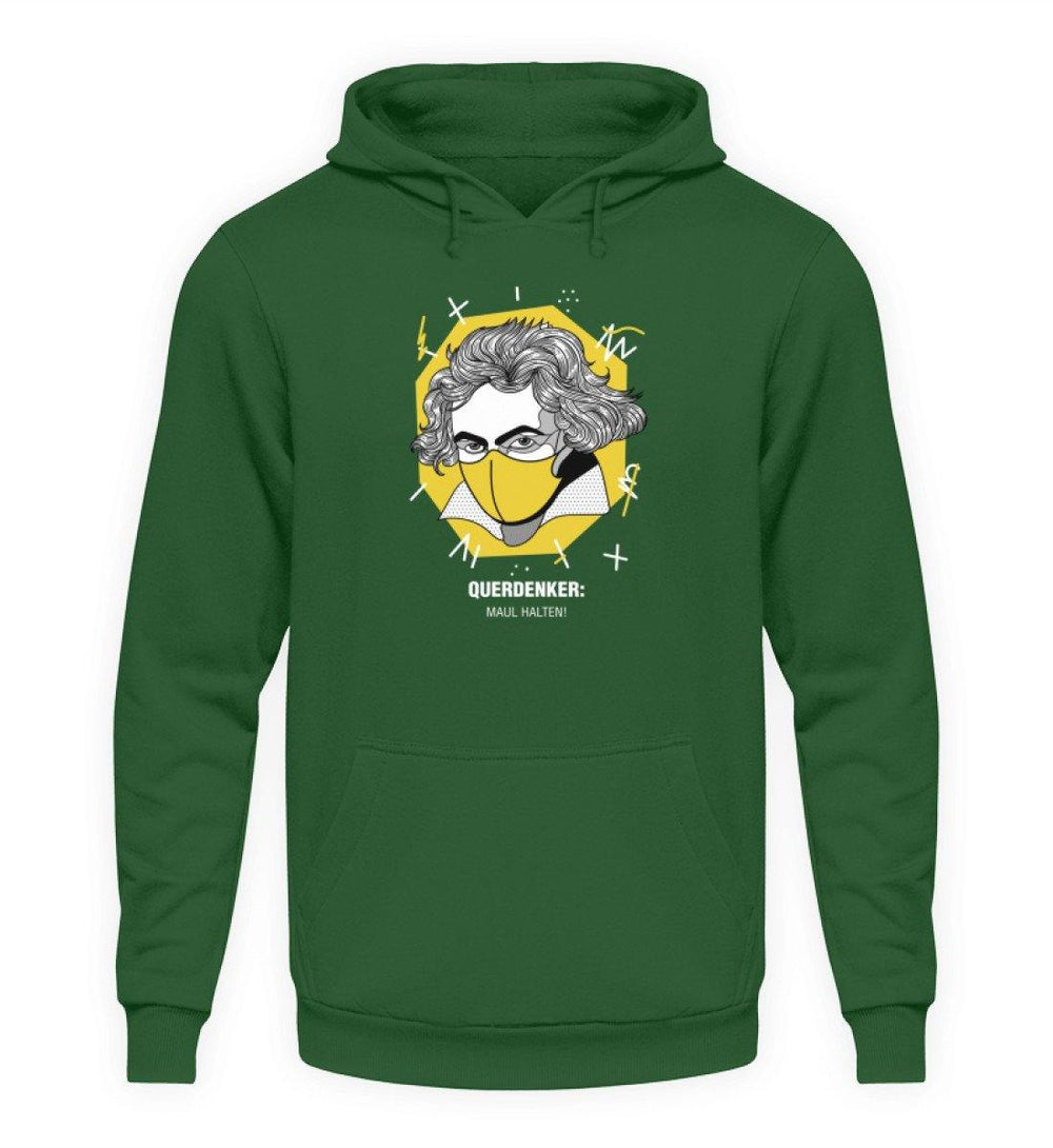 QUERDENKER: MAUL HALTEN HOODIE MÄDELS • BEETHOVEN-HARLEKINSHOP