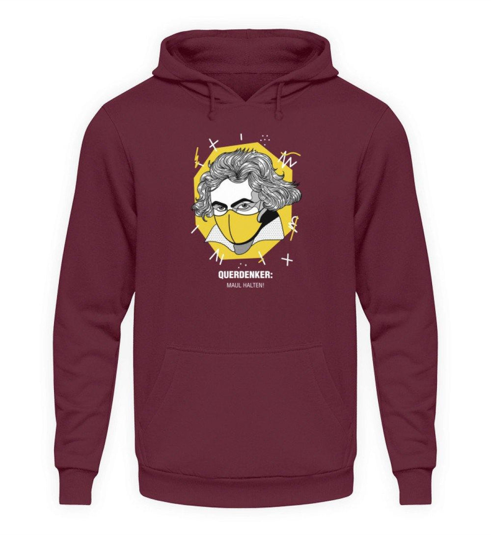 QUERDENKER: MAUL HALTEN HOODIE MÄDELS • BEETHOVEN-HARLEKINSHOP
