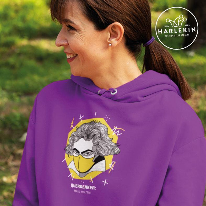 QUERDENKER: MAUL HALTEN HOODIE MÄDELS • BEETHOVEN-HARLEKINSHOP