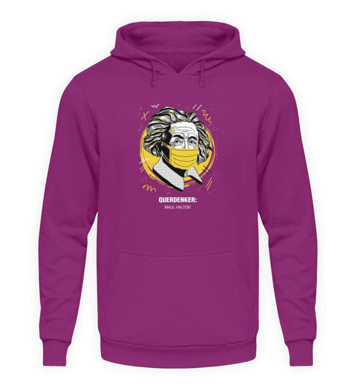 QUERDENKER: MAUL HALTEN HOODIE MÄDELS • EINSTEIN-HARLEKINSHOP
