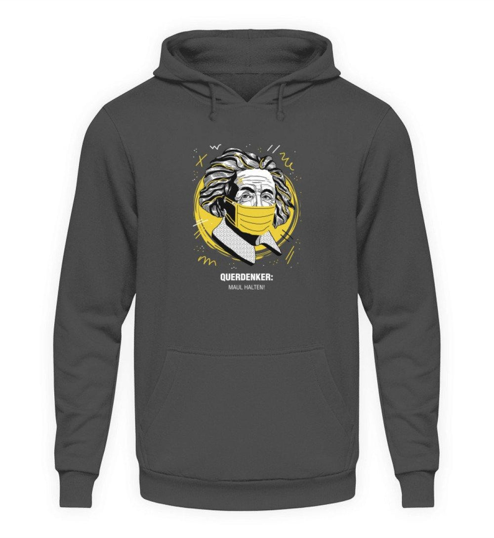 QUERDENKER: MAUL HALTEN HOODIE MÄDELS • EINSTEIN-HARLEKINSHOP