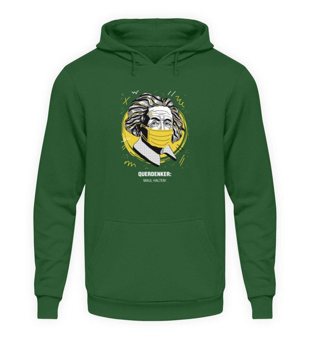 QUERDENKER: MAUL HALTEN HOODIE MÄDELS • EINSTEIN-HARLEKINSHOP