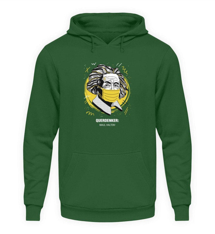 QUERDENKER: MAUL HALTEN HOODIE MÄDELS • EINSTEIN-HARLEKINSHOP