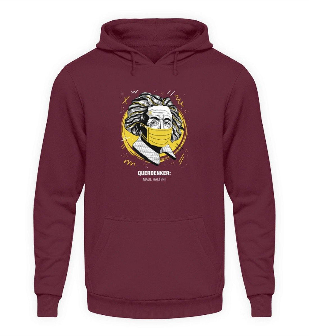 QUERDENKER: MAUL HALTEN HOODIE MÄDELS • EINSTEIN-HARLEKINSHOP