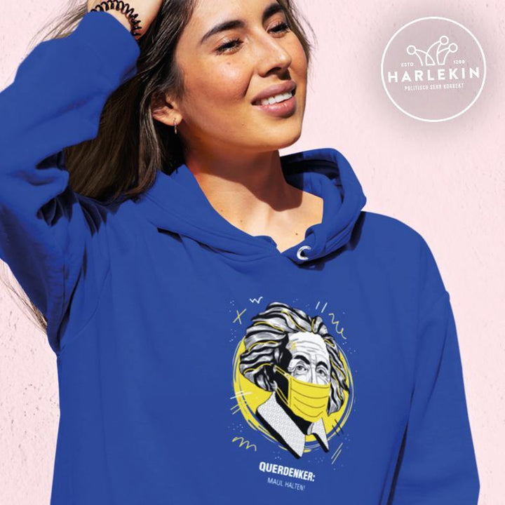 QUERDENKER: MAUL HALTEN HOODIE MÄDELS • EINSTEIN-HARLEKINSHOP