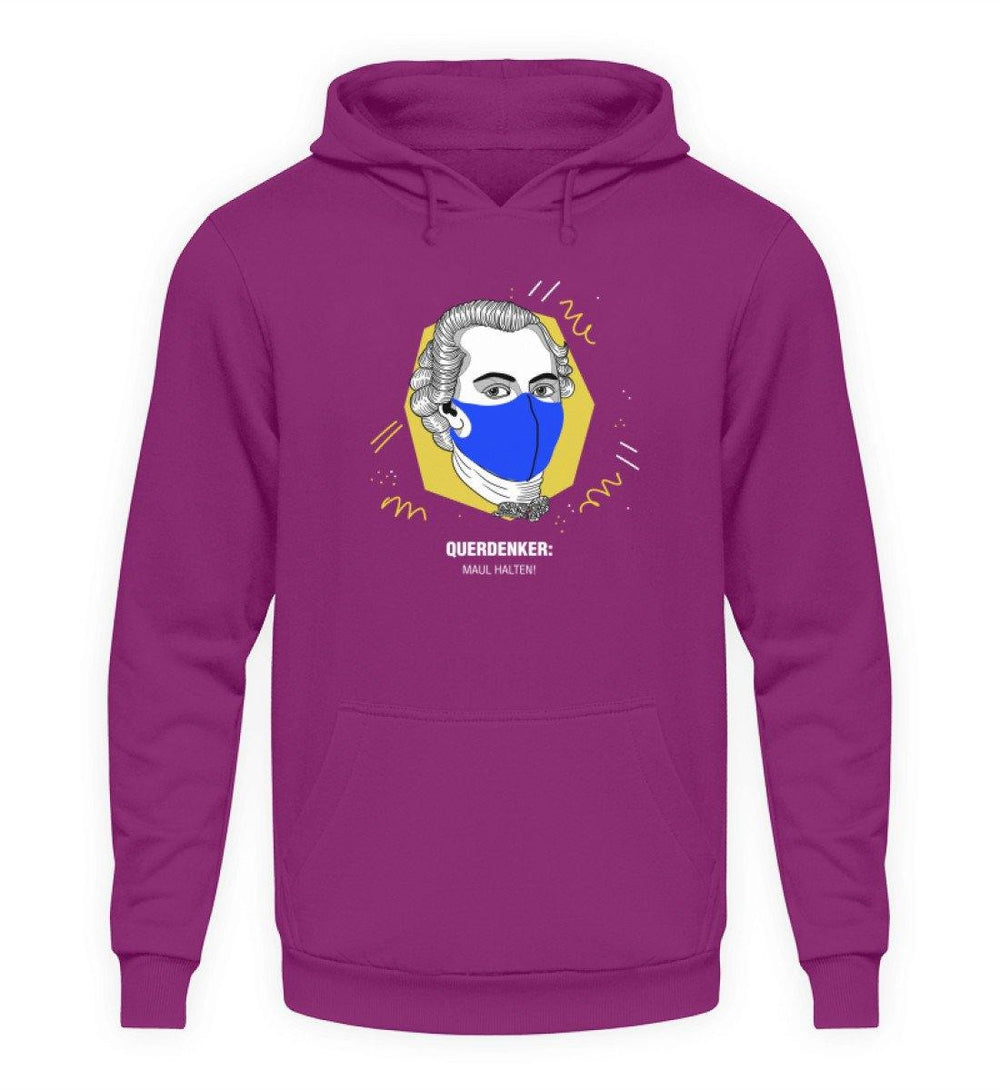 QUERDENKER: MAUL HALTEN HOODIE MÄDELS • IMMANUEL KANT-HARLEKINSHOP